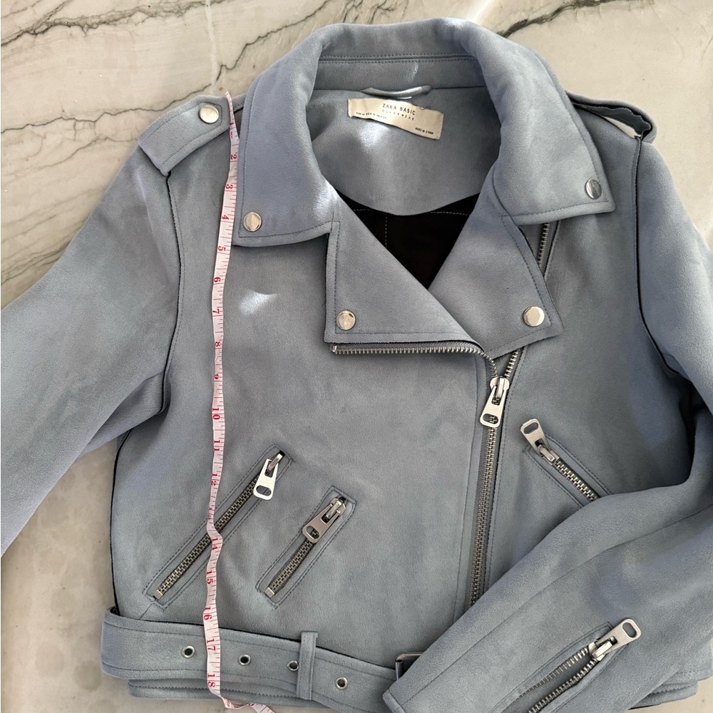 Zara Light Blue Biker Jacket
